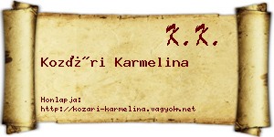 Kozári Karmelina névjegykártya